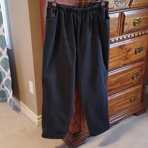 Women's Black Chic Pull on Jeans Size 24W